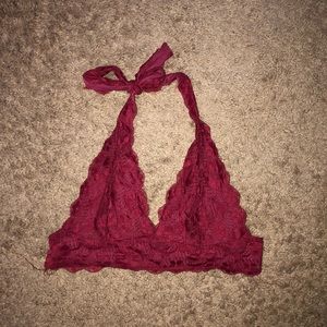 crimson colored bralette